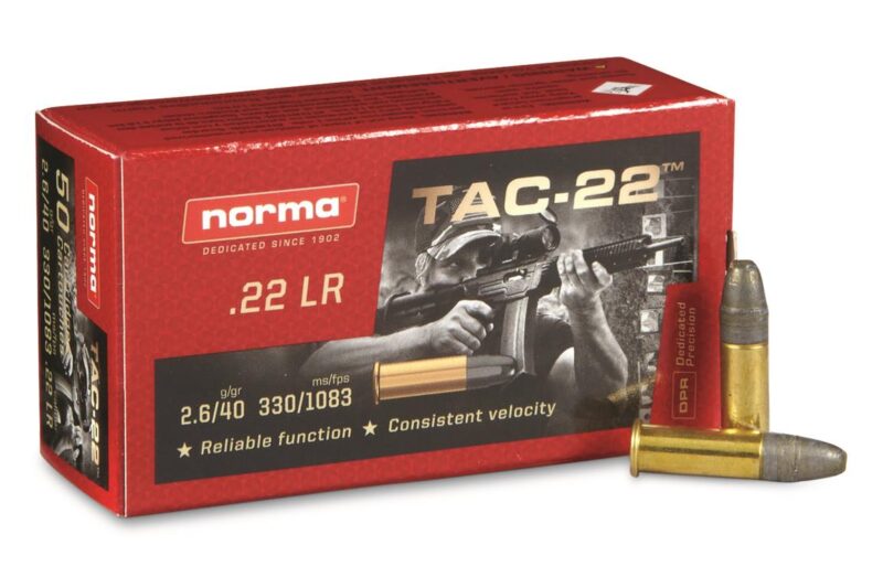 NORMA TAC-22 22LR 40GR LRN 1083FPS AMMO 50RDS NORMA TAC-22 22LR 40GR LRN 1083FPS AMMO 50RDS
