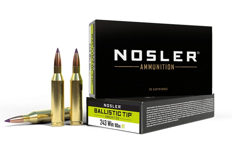 NOSLER 243 WINCHESTER 90GR BALLISTIC TIP AMMO 20RDS NOSLER 243 WINCHESTER 90GR BALLISTIC TIP AMMO 20RDS