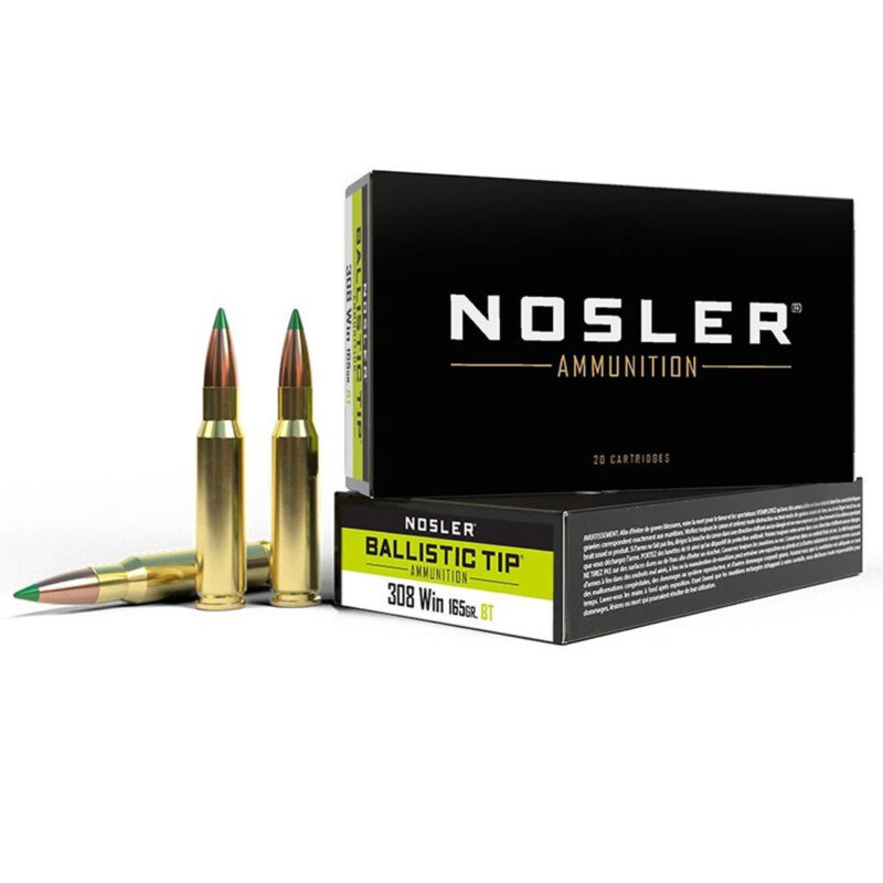 NOSLER 308 WINCHESTER 165GR BALLISTICTIP AMMO 20RDS