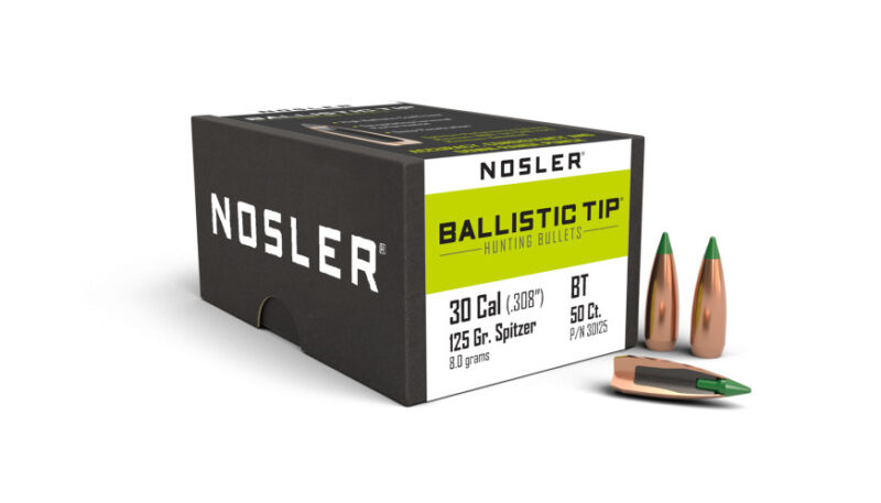 NOSLER 30CAL (.308") 125GR BALLISTIC TIP BULLETS 50CT