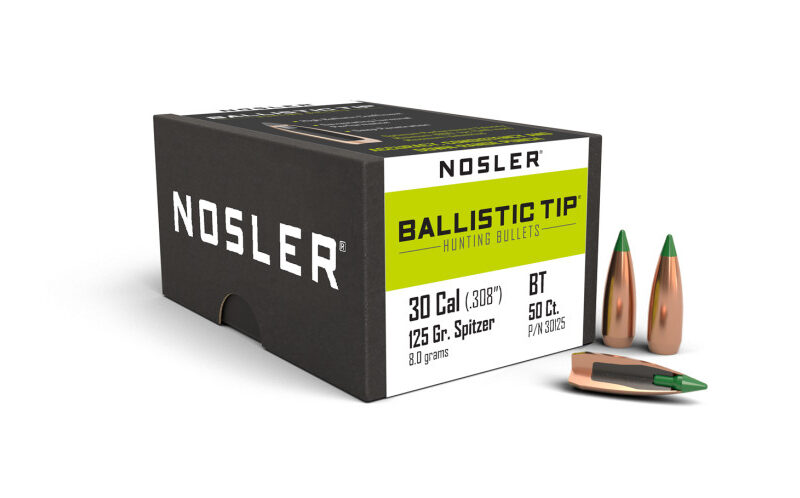NOSLER 30CAL (.308") 125GR BALLISTIC TIP BULLETS 50CT