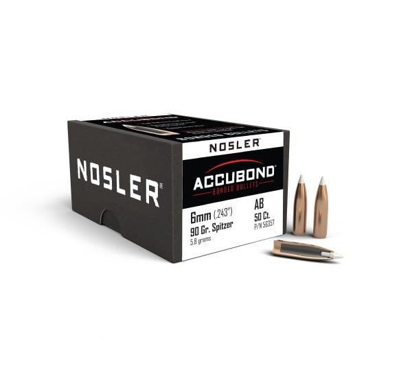 NOSLER 6MM (.243″) 90GR ACCUBOND BULLETS 50CT NOSLER 6MM (.243") 90GR ACCUBOND BULLETS 50CT