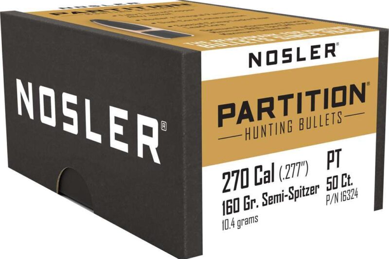 NOSLER PARTITION 270CAL SSP 160GR BULLETS 50CT NOSLER PARTITION 270CAL SSP 160GR BULLETS 50CT