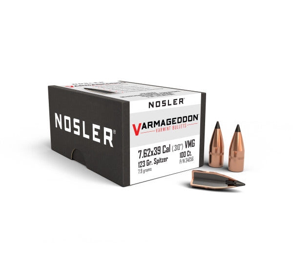 NOSLER 7.62X39 (.310") 123GR TIPPED VARMEGEDDON BULLETS 100CT