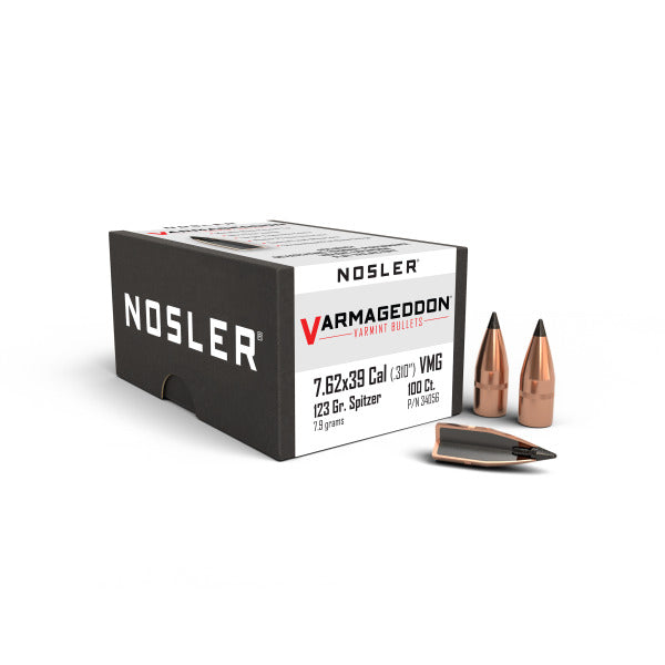 NOSLER 7.62X39 (.310") 123GR TIPPED VARMEGEDDON BULLETS 100CT