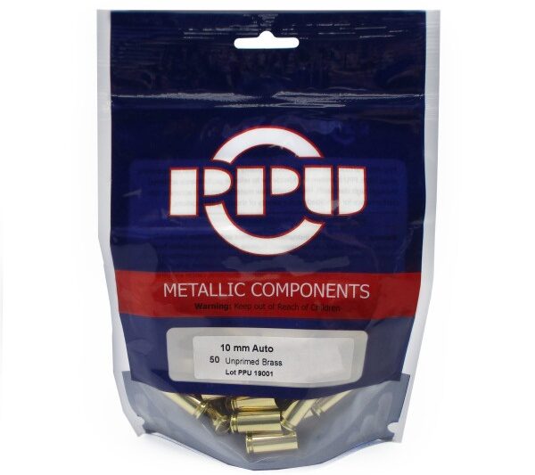 PPU 10MM UMPRIEMD BRASS 50CT