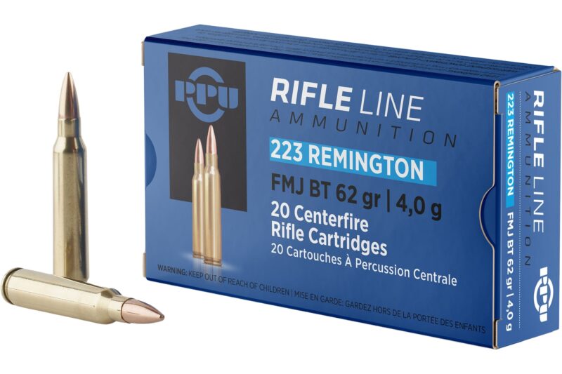 PPU 223 REM 62GR FMJBT AMMO 20RDS