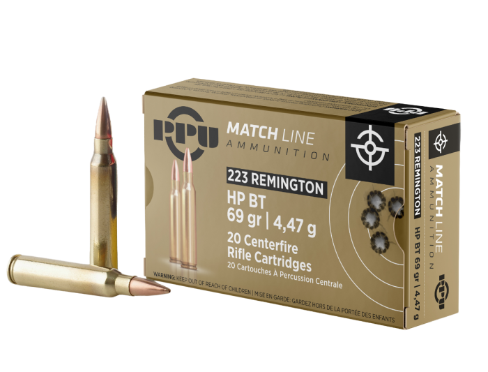 PPU 223 REMINGTON 69GR HPBT MATCH AMMO 20RDS