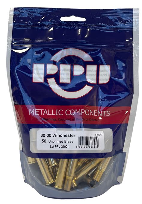 PPU 30-30 WINCHESTER UNPRIMED BRASS 50CT