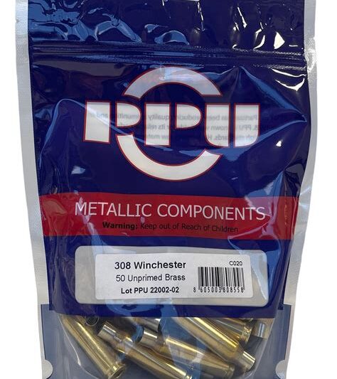 PPU BRASS 308 WINCHESTER 50CT.