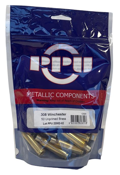 PPU BRASS 308 WINCHESTER 50CT.