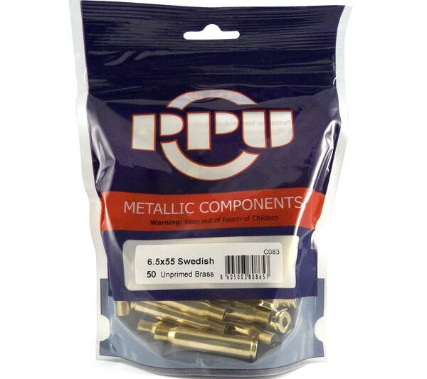 PPU BRASS 6.5 X 55 SWEDISH 50ct