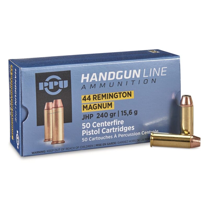 PPU HANDGUN 44 REM MAG JHP 240GR AMMO 50CT