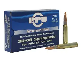 PPU 30-06 M1 GARAND 150GR FMJ AMMO 20RDS