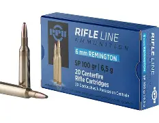 PPU 6MM REMINGTON 100GR SP