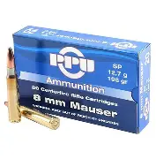 PPU_8MM_MAUSER_196GR_SP_AMMO_20RDS PPU 8MM MAUSER 196GR SP AMMO 20RDS