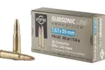 PPU SUBSONIC 7.62X39 FMJBT 182GR AMMO 20CT