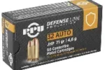 PRVI PARTIZAN 32 ACP 71GR JHP AMMO 50RDS