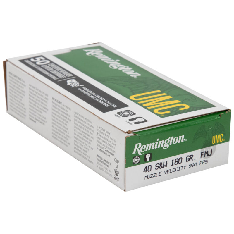 REMINGTON 40 S&W 180GR FMJ AMMO 50CT