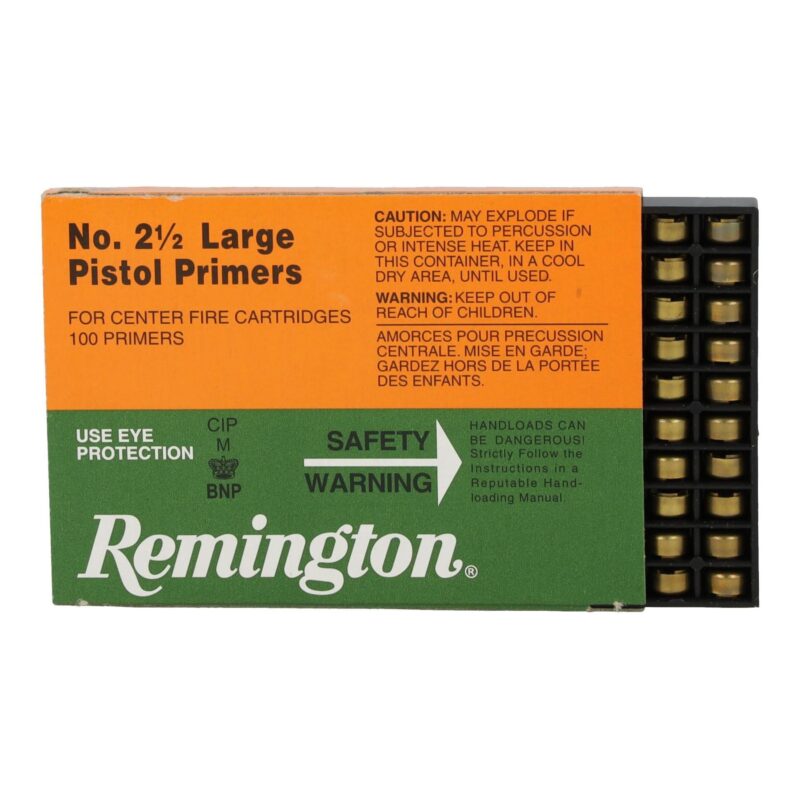 REMINGTON NO. 2-1/2 LARGE PISTOL PRIMERS 100CT
