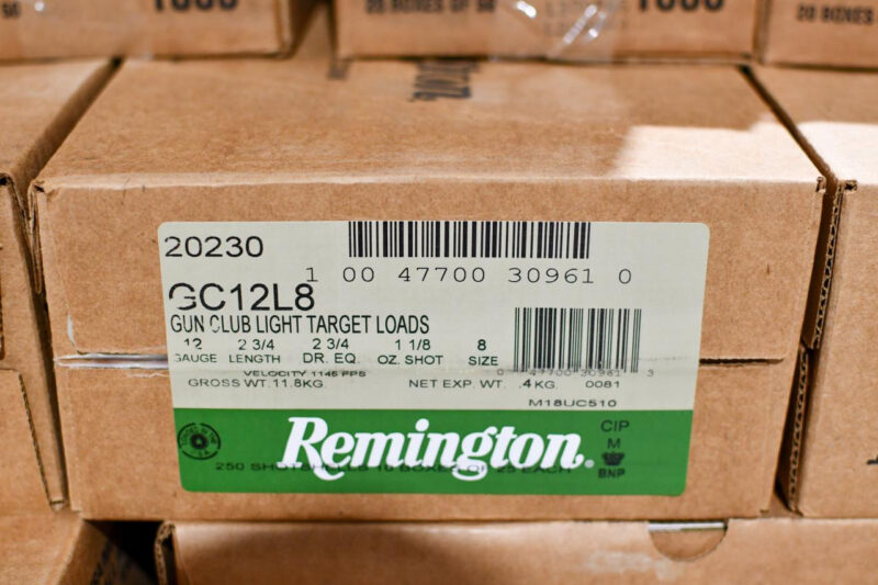REMINGTON GUN CLUB 12GA 2.75" 1-1/8OZ 1145FPS #8 AMMO 250RDS