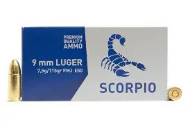 SCORPIO 9MM 115GR FMJ 50CT