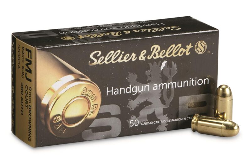 SELLER & BELLOT 380ACP 92GR FMJ AMMO 50CT