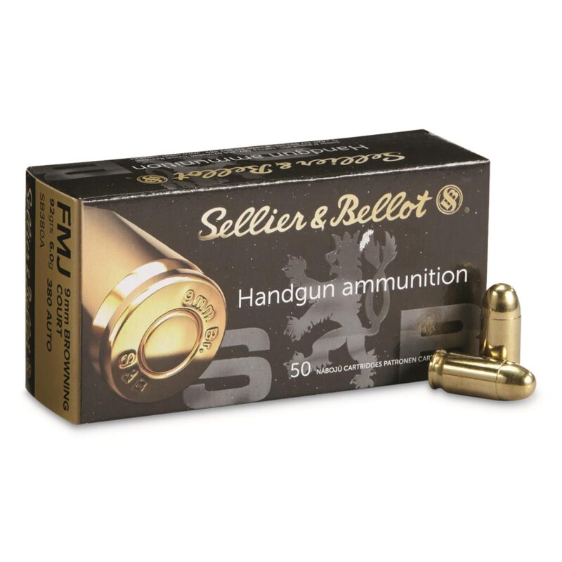 SELLER & BELLOT 380ACP 92GR FMJ AMMO 50CT
