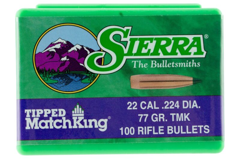 SIERRA 22CAL (.224") 77GR TMK TIPPED MATCHKING BULLETS 100CT