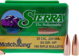 SIERRA 22 CAL (.224) 53GR HP MATCHKING BULLETS 100CT