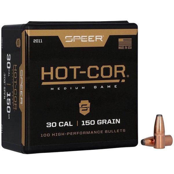 SPEER 30CAL (.308") 150GR SP HOT-COR BULLETS 100CT