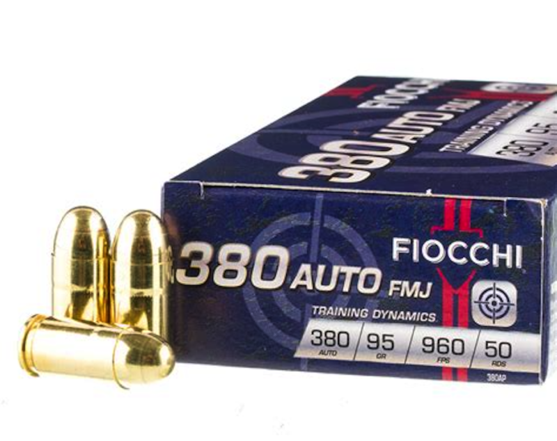 FIOCCHI 380 ACP 95gr FMJ AMMO 20CT