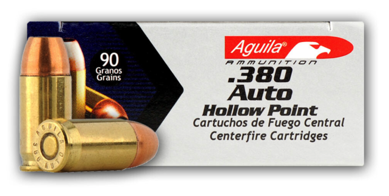 AGUILA 380 AUTO 90GR JHP AMMO 50CT