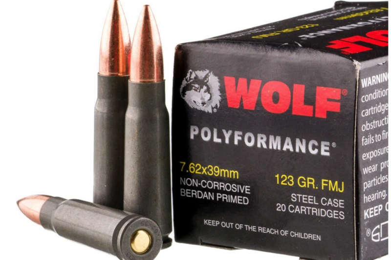 WOLF 7.62X39MM 123GR FMJ AMMO 20RDS