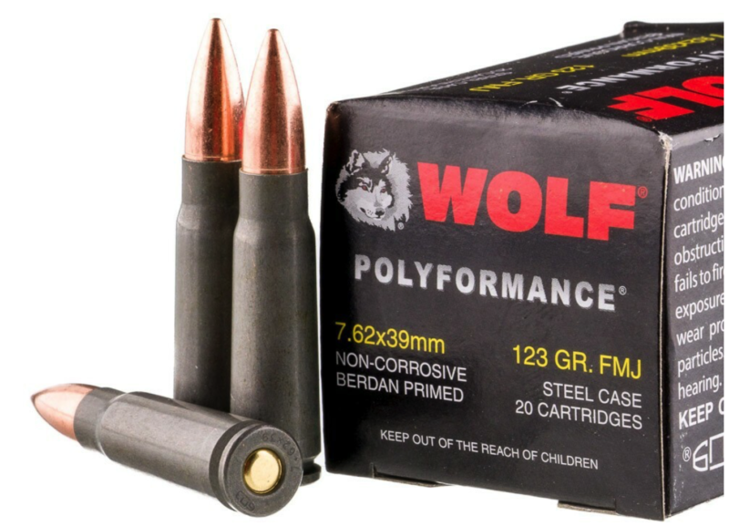 WOLF 7.62X39MM 123GR FMJ AMMO 1000RDS