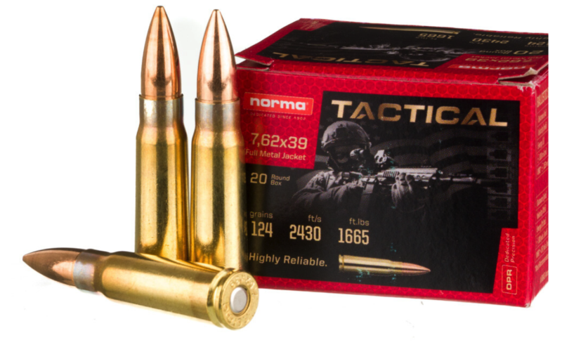 NORMA TACTICAL 7.62X39 124GR FMJ AMMO 20RDS