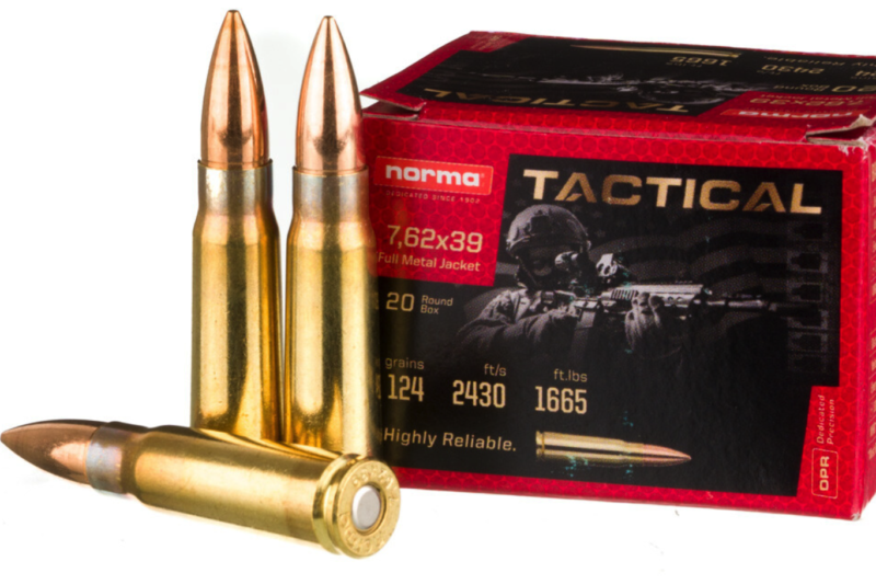NORMA TACTICAL 7.62X39 124GR FMJ AMMO 20RDS