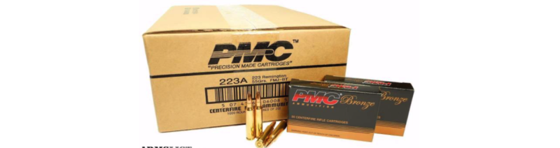 PMC 223 REM 55GR FMJ-BT AMMO 1000RDS