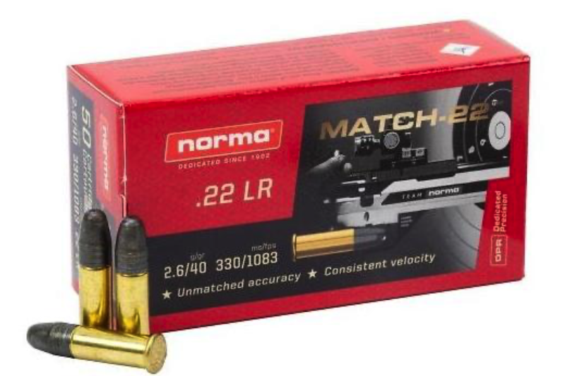 NORMA 22LR MATCH 40GR 50ct