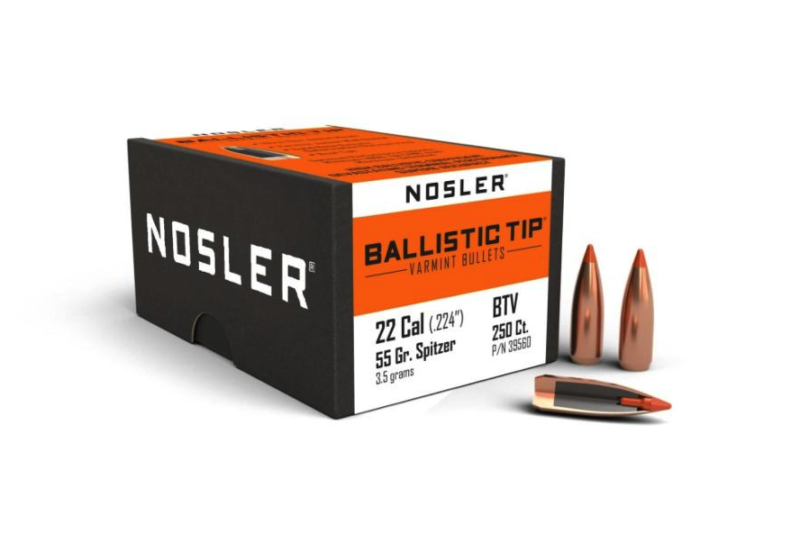 NOSLER 22CAL (.224") 55GR BALLISTIC TIP BULLETS 250CT