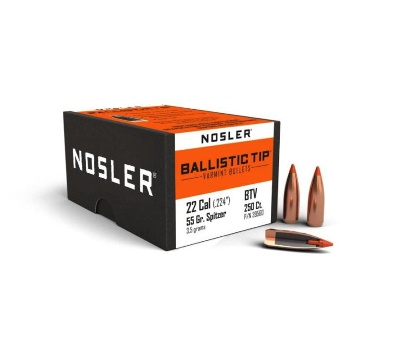 NOSLER 22CAL (.224") 55GR BALLISTIC TIP BULLETS 250CT