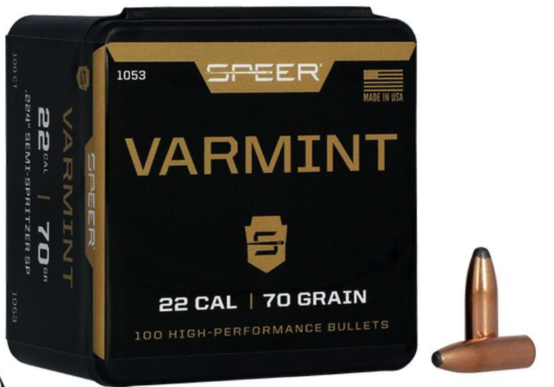 SPEER 22CAL (.224") 70GR SP BULLETS 100CT