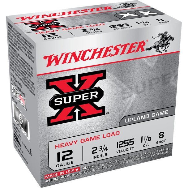 WINCHESTER SUPER-X 12GA 2.75" 1-1/8OZ 1255FPS #6 UPLAND AMMO 25RDS