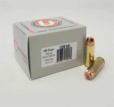 UNDERWOOD 480 RUGER 300GR XTREME PENETRATOR AMMO 20CT UNDERWOOD 480 RUGER 300GR XTREME PENETRATOR AMMO 20CT