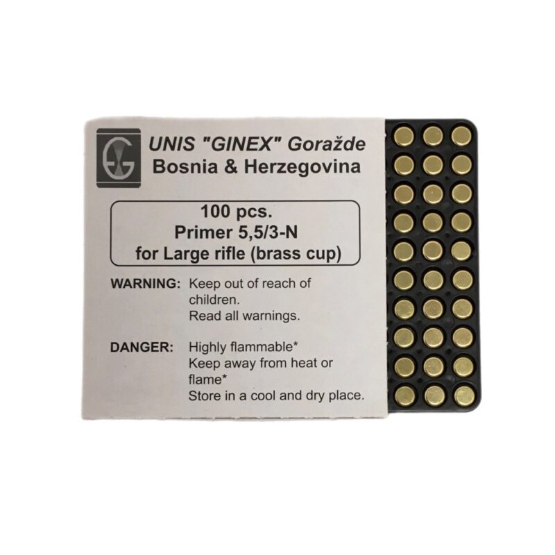 UNIS GINEX LARGE RIFLE PRIMER-100ct