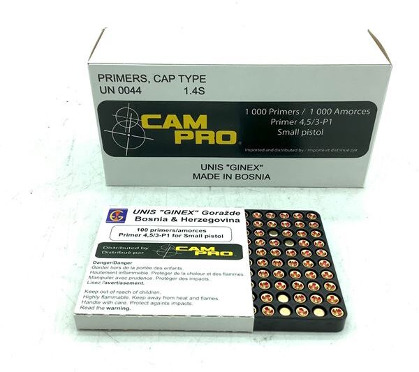 UNIS GINEX SMALL PISTOL PRIMERS 1000ct