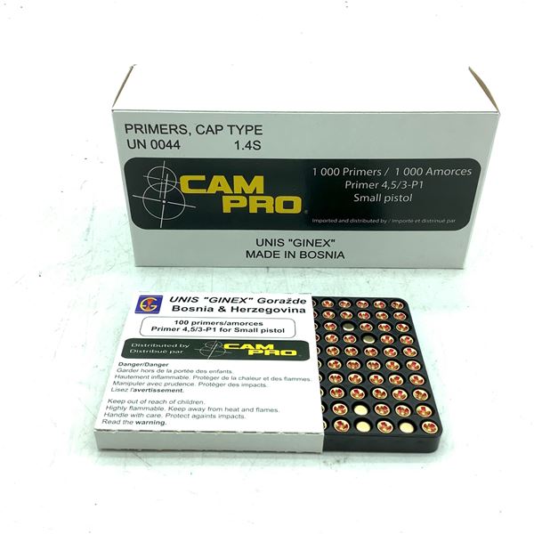 UNIS GINEX SMALL PISTOL PRIMERS 1000ct
