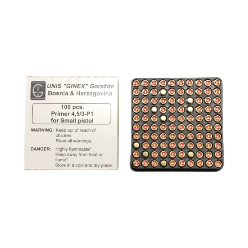UNIS GINEX SMALL PISTOL PRIMERS 100ct