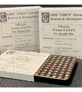 UNIS_GINEX_SMALL_PISTOL_PRIMERS_100ct UNIS GINEX SMALL PISTOL PRIMERS 100ct