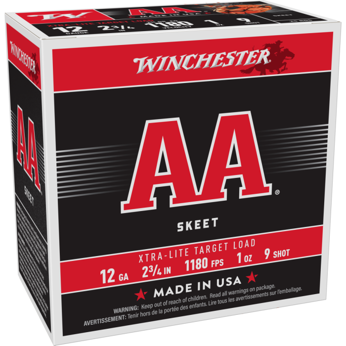 WINCHESTER AA 12GA XTRA-LITE 2.75" #9 SHOT